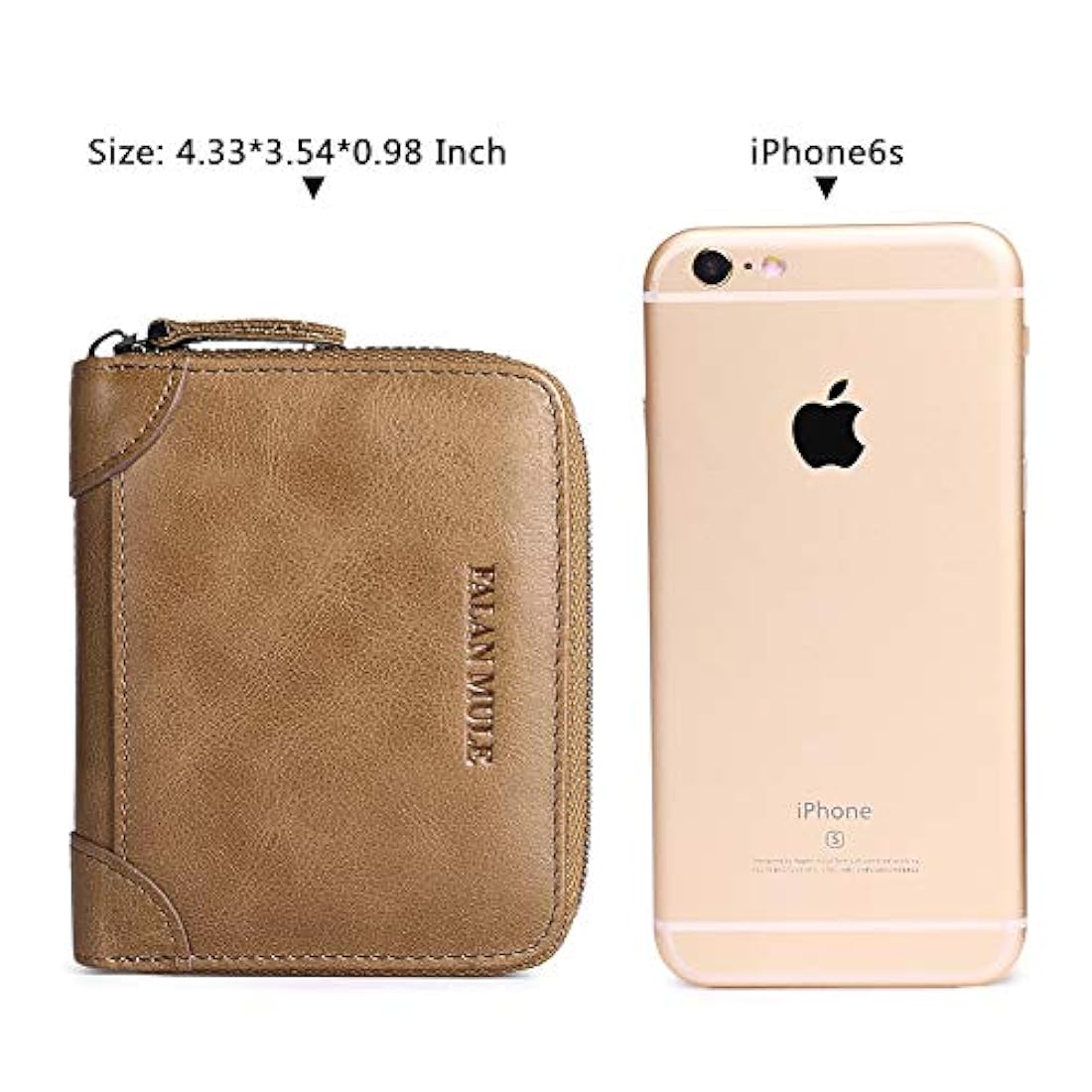 FALAN MULE Carteras para hombres de cuero genuino corto
