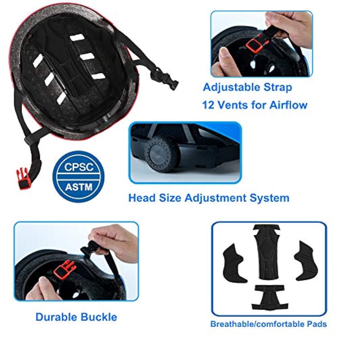 Apusale - Casco para skateboard para niños y adultos