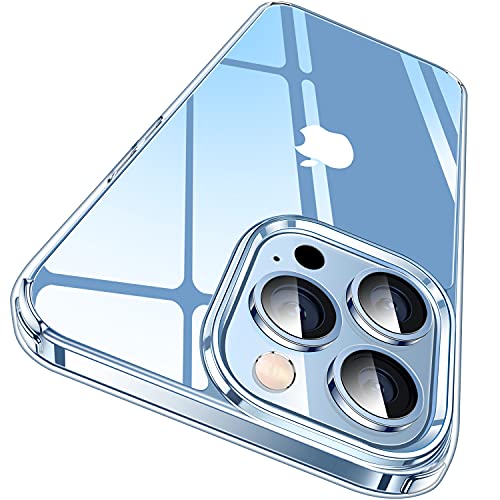 CASEKOO Funda transparente diseñada para iPhone 13 Pro, [no amarillea] [Protección militar contra caídas] Funda protectora a prueba de golpes de 6.1 pulgadas 2021 (transparente)