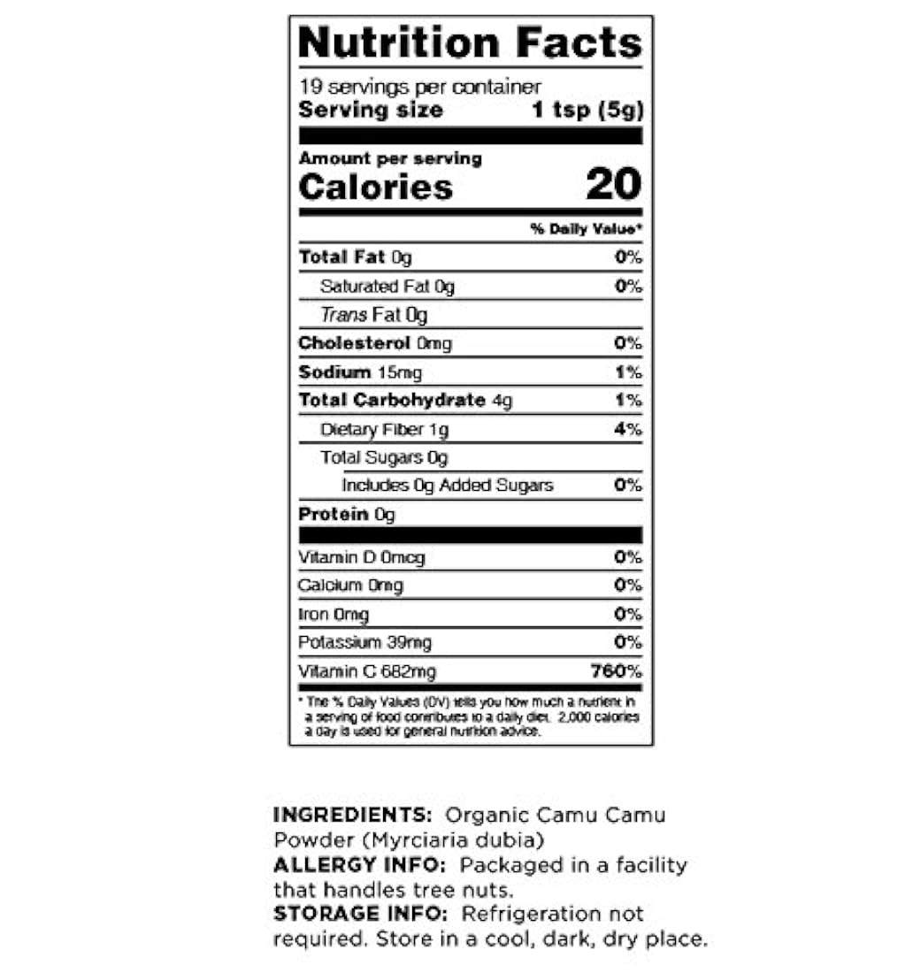 Terrasoul Superfoods Organic Camu Camu Polvo, 7 Oz (2 Pack) - Raw | Vitamina C | Apoyo Inmunológico