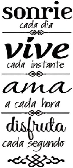 Vinilo decorativo Sonrie Vive - Reglas familiares en español 23.6x7.8