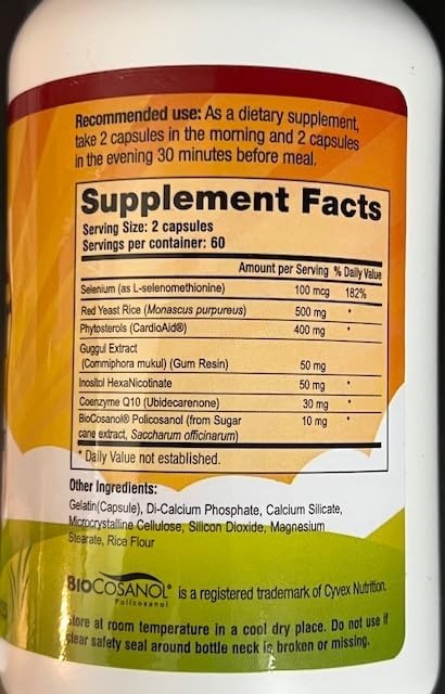 Suplemento de colesterol triglicéridos m 60 mg Co-Q10 120 un