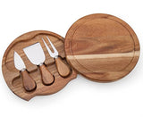 ILEAF - Tabla de queso de madera de acacia con 3 cuchillos