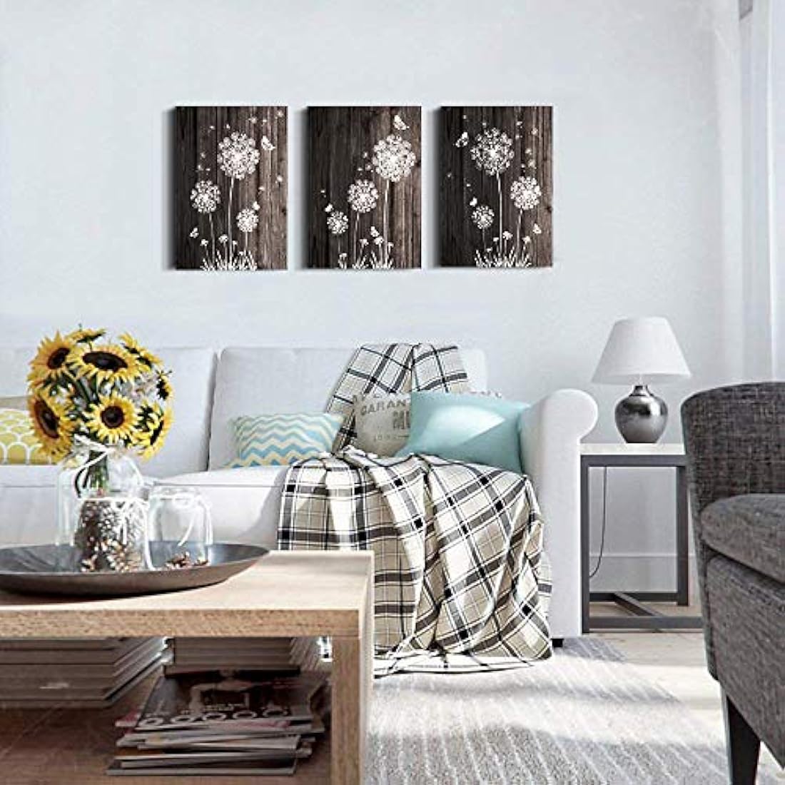 Arte de pared para dormitorio Simple Life negro y blanco