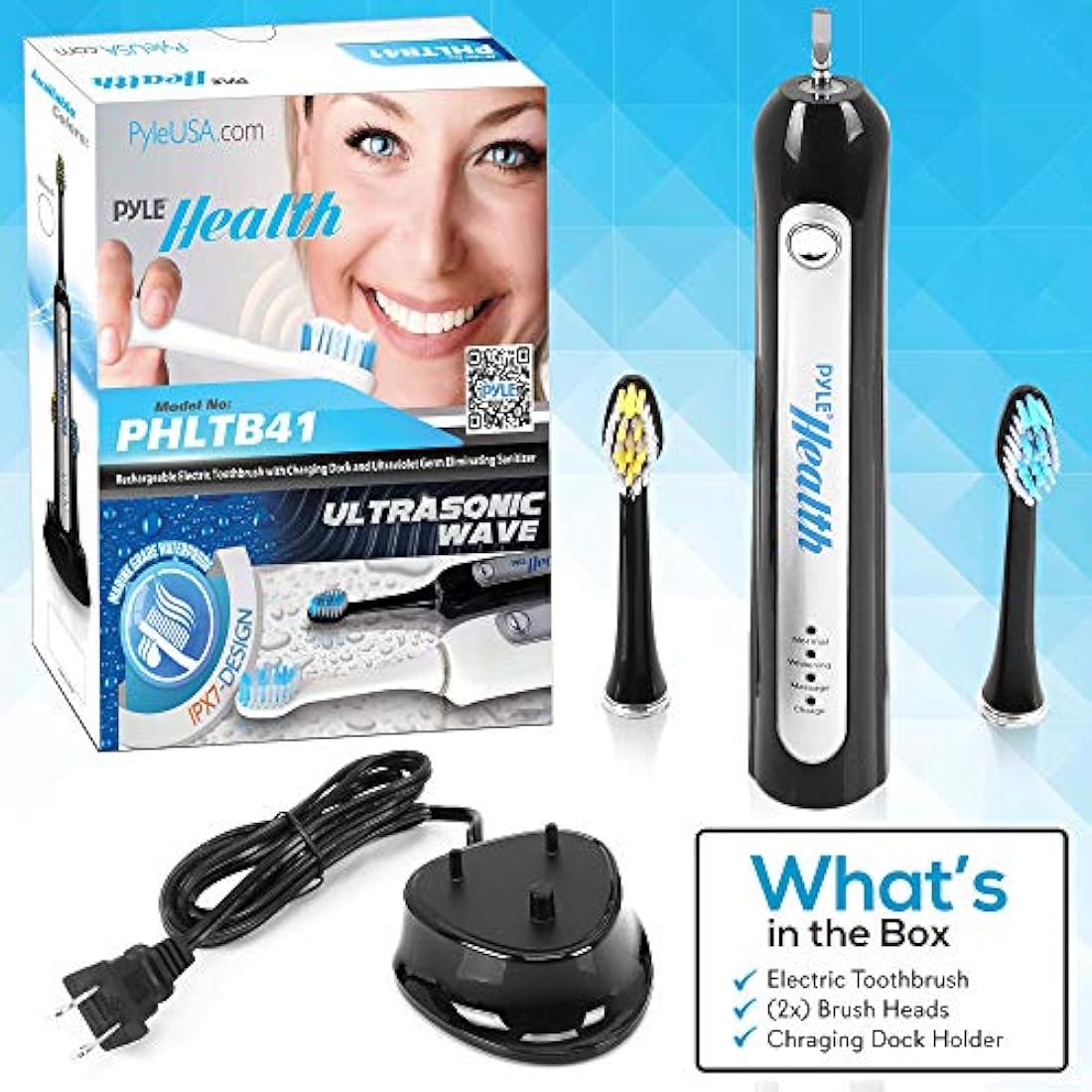 Cepillos Eléctricos de dientes PYLE-HEALTH PHLTB41BK.5
