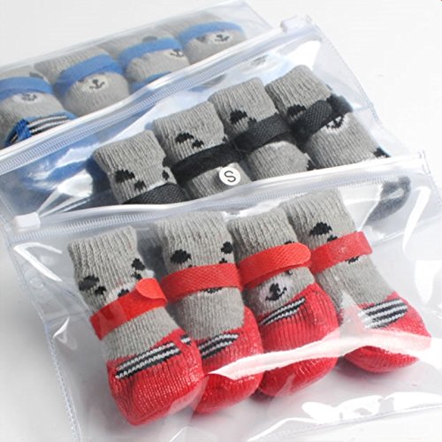 Zapatos calcetines para perro y gato, con suela ajustable