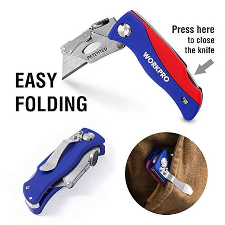 WORKPRO Cuchillo multiuso plegable con mecanismo de cambio