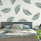 Plantilla de pared con patrón de hoja de palma