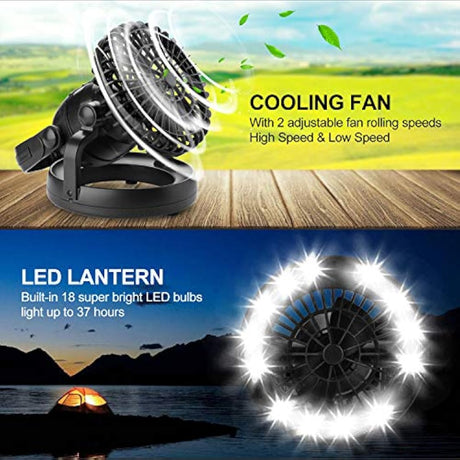Lámpara LED portátil con ventilador para emergencias y campi