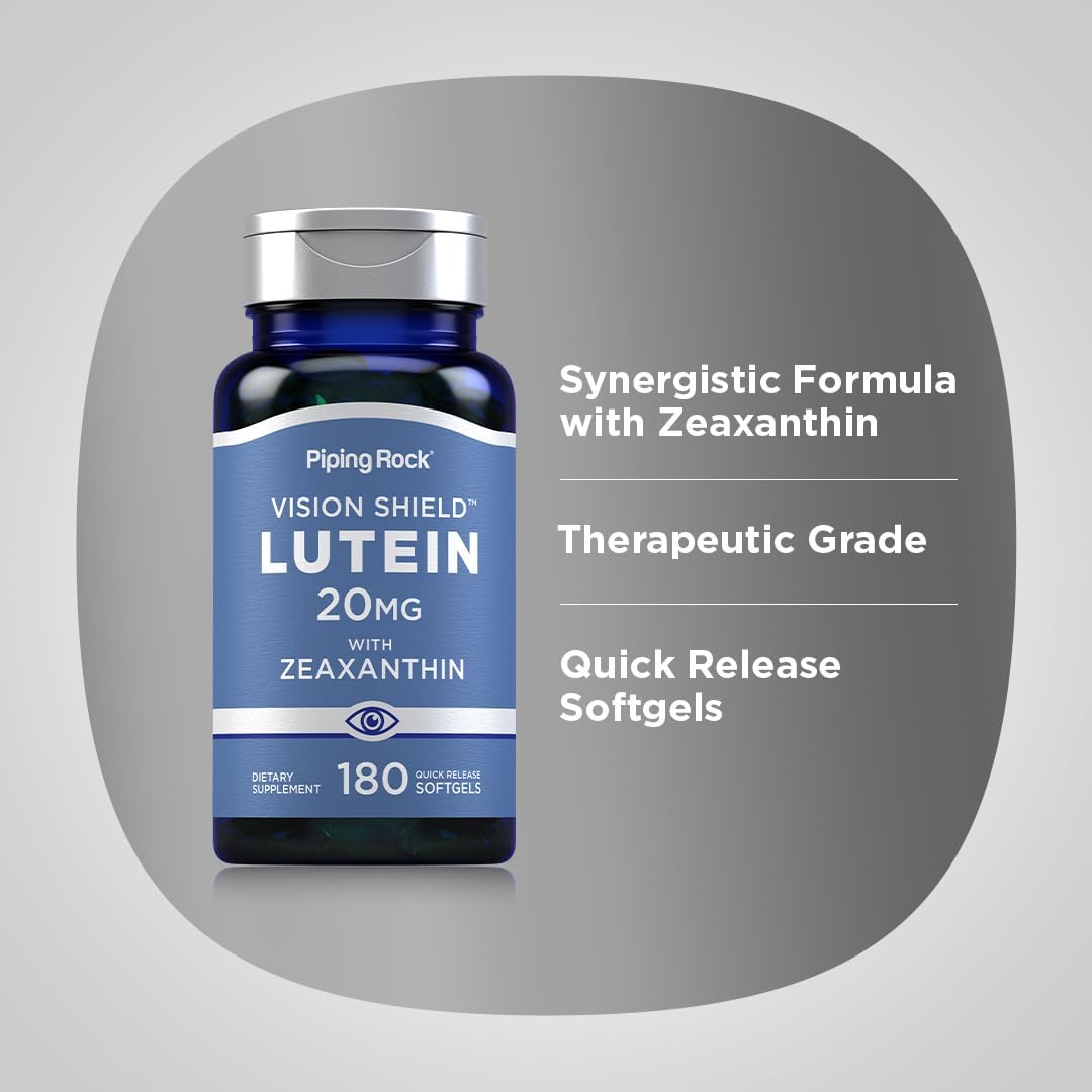 Piping Rock Suplementos de luteína y zeaxantina  20 mg  180u