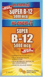 Molino de viento productos de salud hi-ener-g Super B-12 5000 mcg, 3, 3