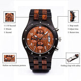 Reloj de madera con fecha de movimiento analógico