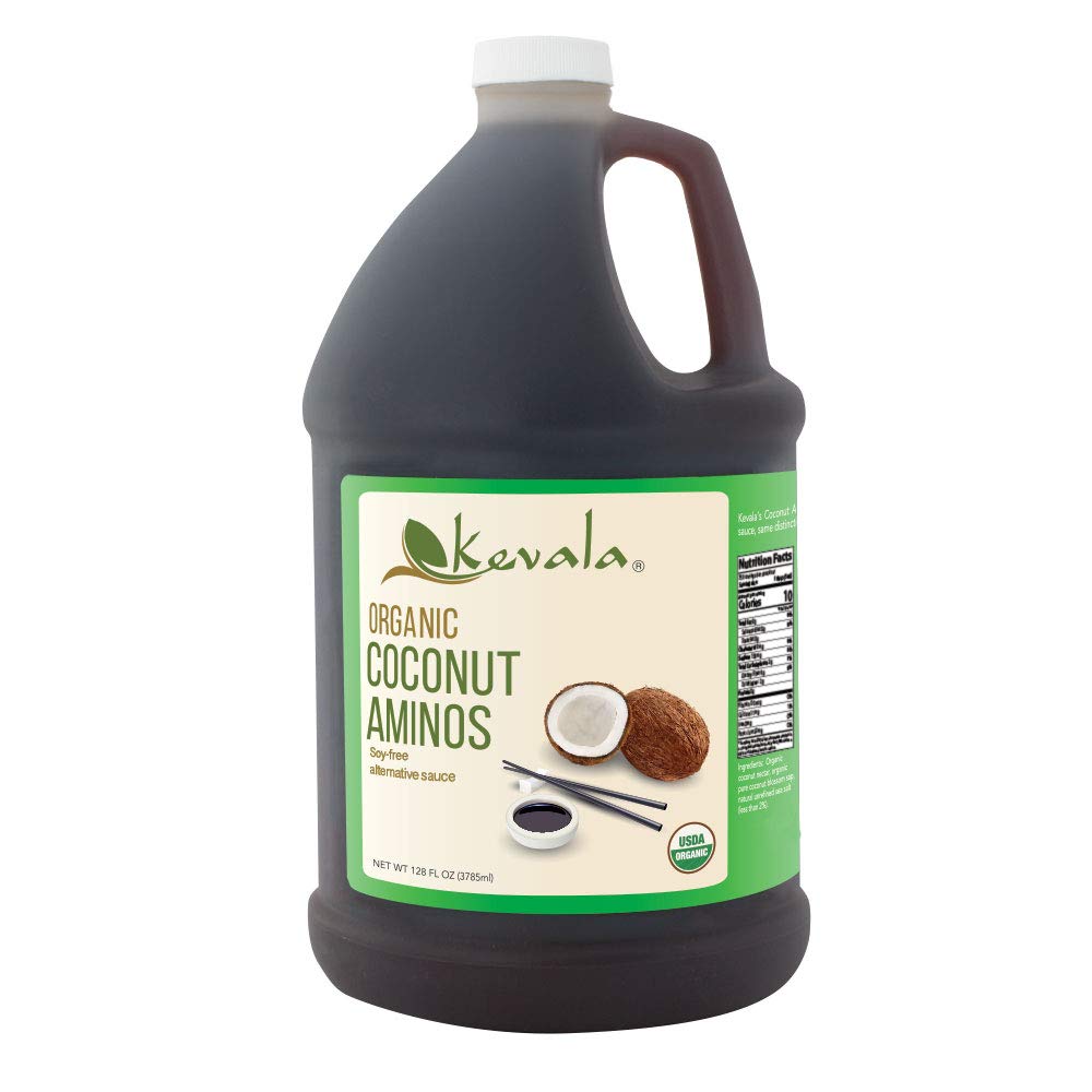 Aminos de Coco Orgánicos Kevala - 1 Galón, Bajo Sodio, Sin Soja