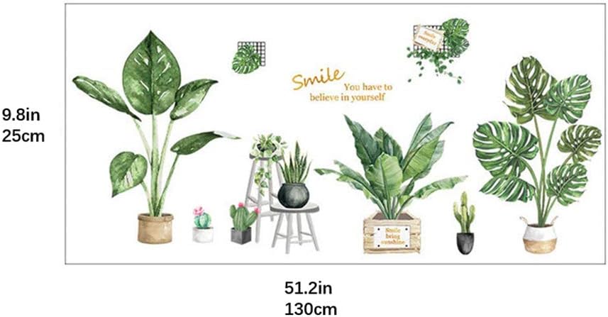 Stickers de Plantas Verdes para Paredes, Decoración Tropical