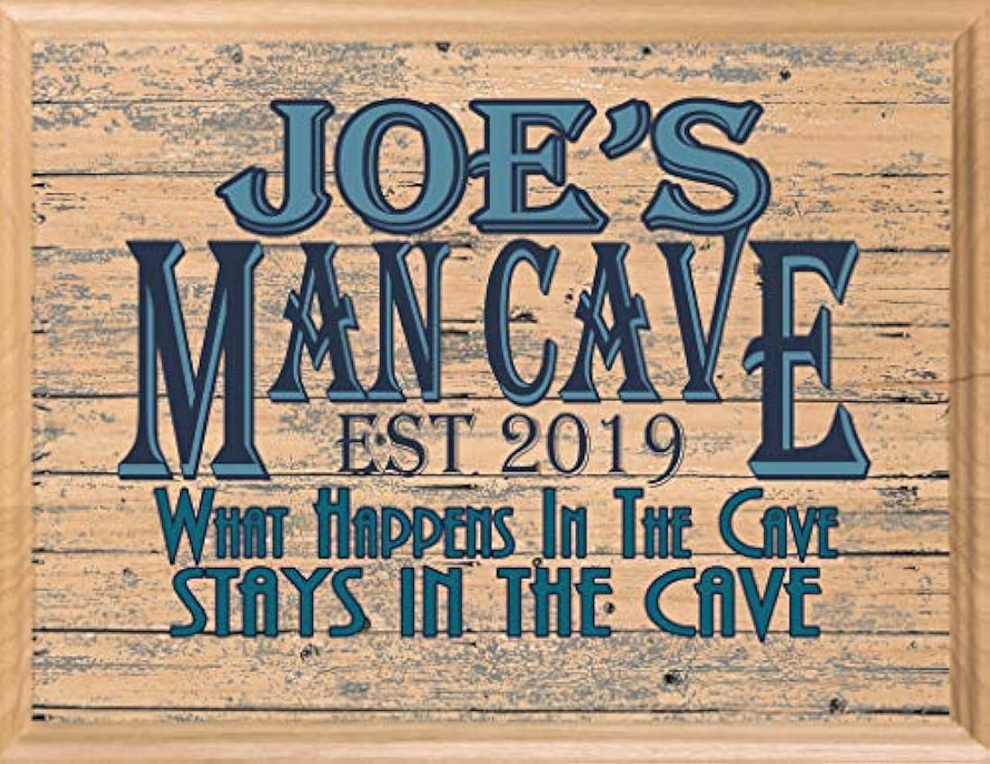 Letrero de pared de madera con diseño de cueva de hombre