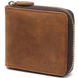 Cartera con cremallera para hombre  bloqueo de cuero