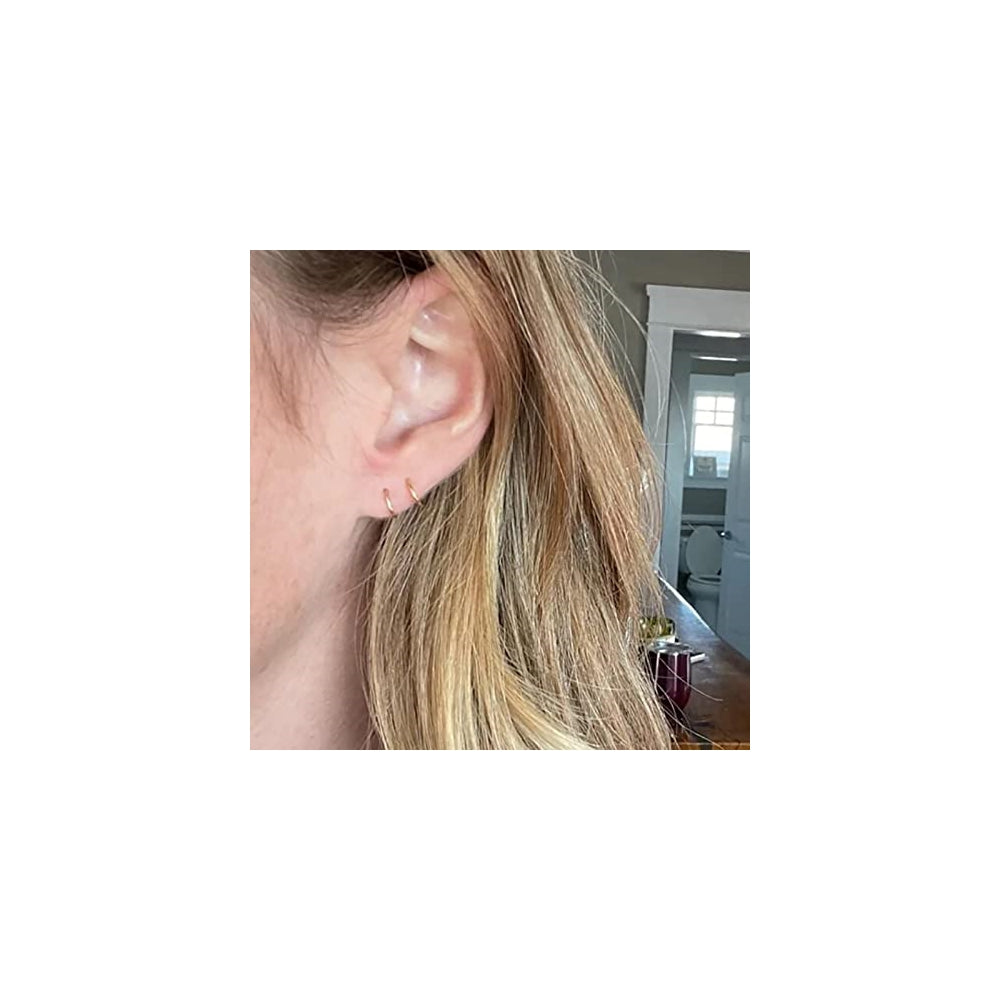 Aretes de aro dobles para mujeres 2 pares