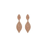Aretes colgantes  con cristales de estrás color rosa