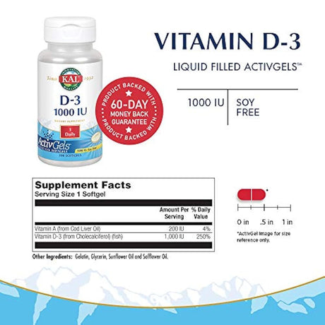 kal D-3 1000 IU softgels, 1, 1
