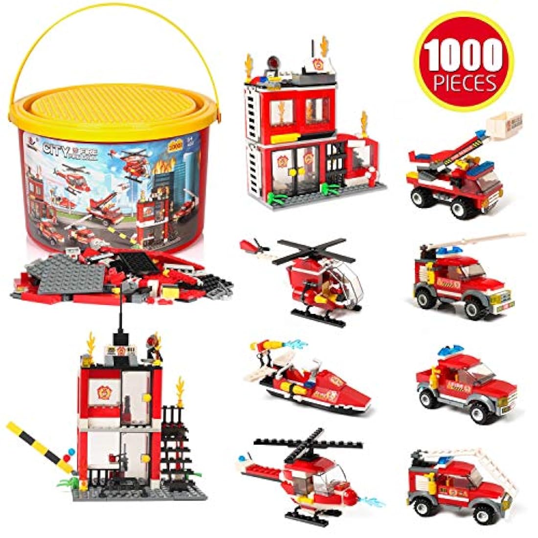 1000 Piezas de juguetes de bomberos