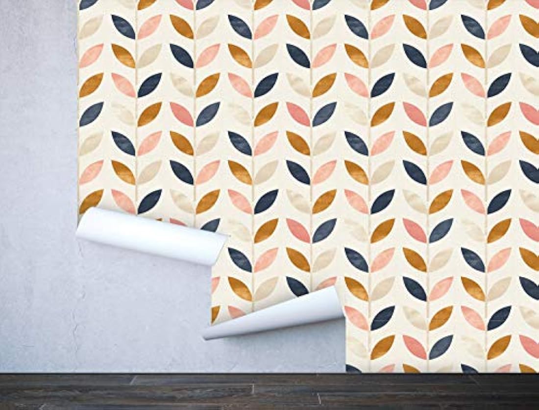 Papel pintado autoadhesivo,diseño floral de oro rosa
