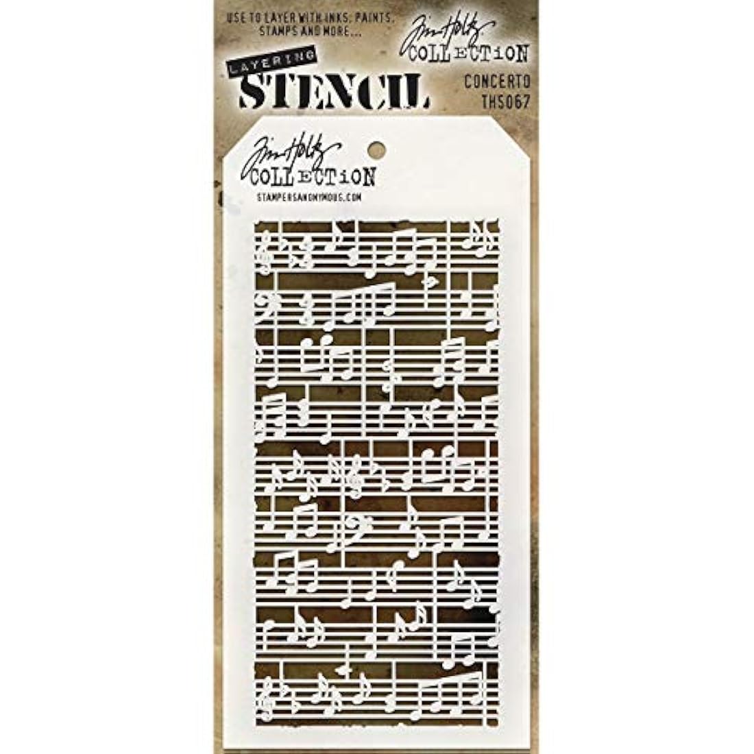 Plantilla de concierto anónimo estampado, 21,5 x10,5x0,1 cm