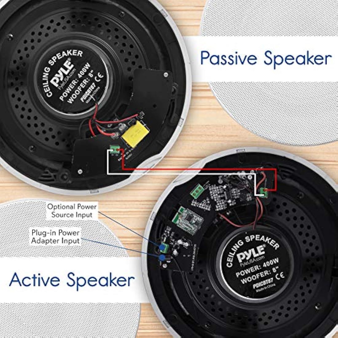 Parlantes de 2 vías con Bluetooth  PYLE-HOME PDICBT852RD