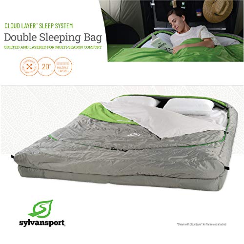 SylvanSport Saco de dormir con capa de nube, capas acolchadas adaptables que proporcionan comodidad y calidez en invierno y verano