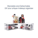 Organizador de maquillaje de 3 piezas de acrílico cosméticos