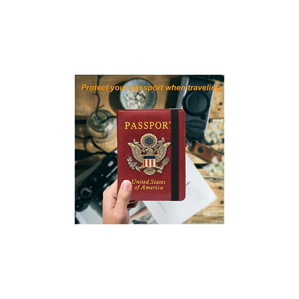 Porta Documentos y Tarjetas para pasaporte y tarjetas rojo