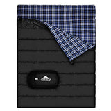 Saco de dormir doble de franela de algodón para camping, mochileros o senderismo. Saco de dormir impermeable para 2 personas para adultos o adolescentes. Camión, tienda de campaña o almohadilla de dormir, ligero (almohadas no incluidas)