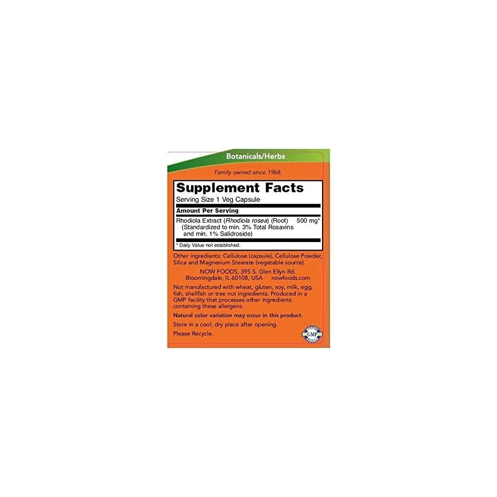 Suplemento Rhodiola Hierba adaptogénica  60 veg 2 unidades