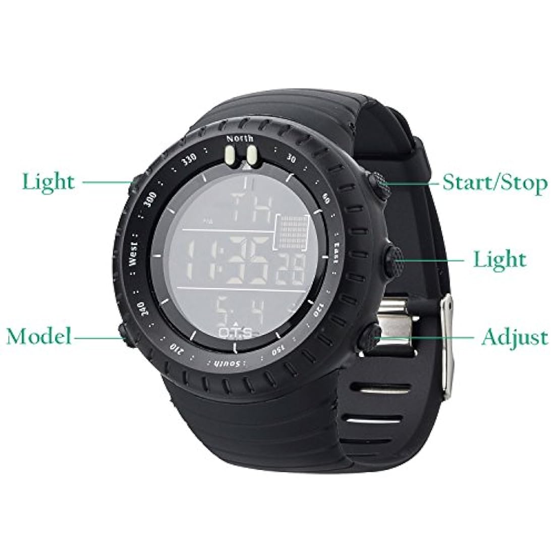 Reloj pulsera digital con mecanismo de cuarzo