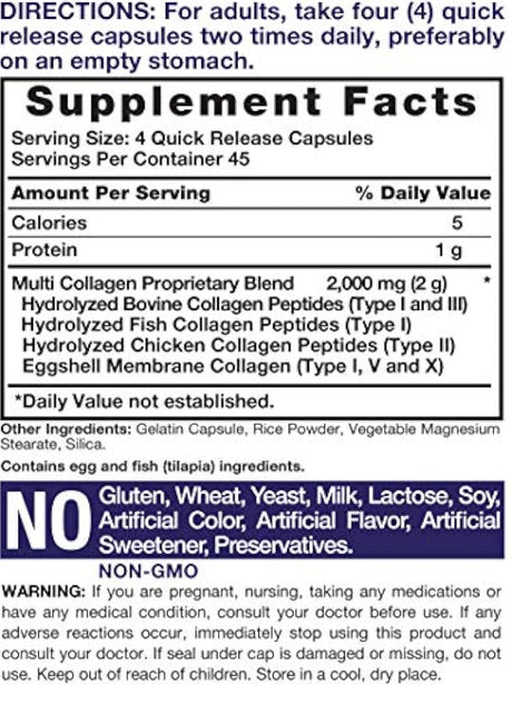 Horbaach -Cápsulas de proteína de colágeno(2000 mg, 180 uni)