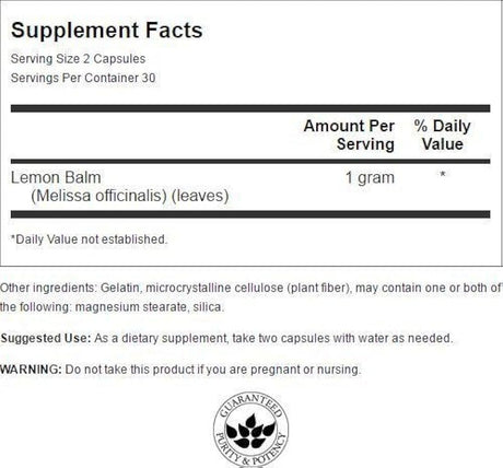 Bálsamo de Limón 500 mg 60 Caps