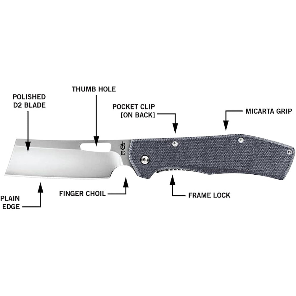 Cuchillo de bolsillo plegable color gris