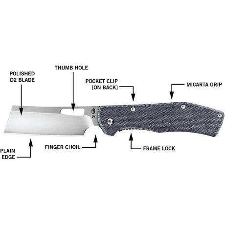 Cuchillo de bolsillo plegable color gris