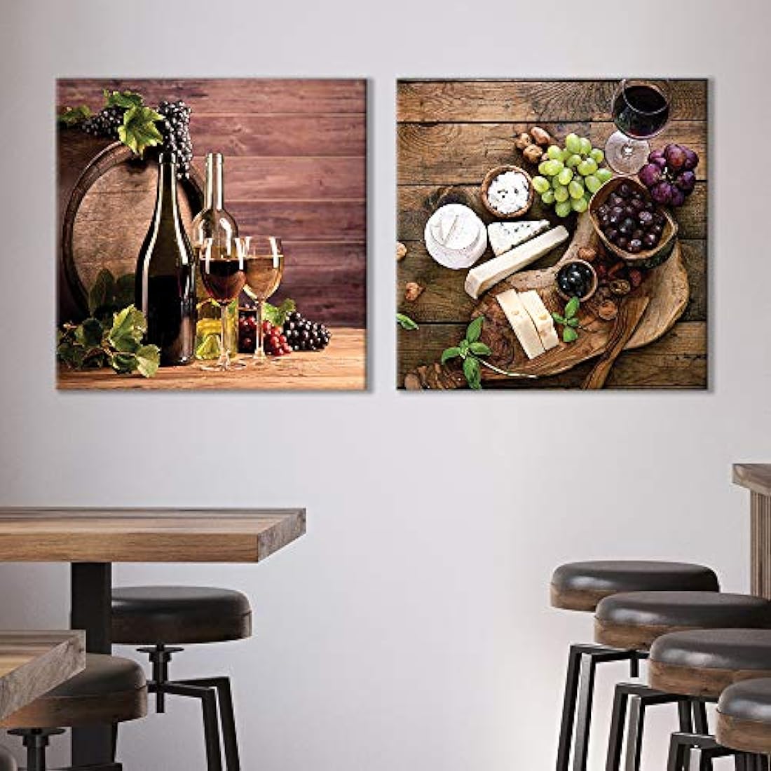 NWT Lienzo decorativo para pared, diseño de vino y frutas