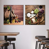 NWT Lienzo decorativo para pared, diseño de vino y frutas