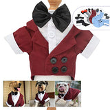 Lovelonglong Disfraz de mascota para perro, esmoquin formal con pajarita negra para perros grandes, medianos y pequeños, ropa de gato