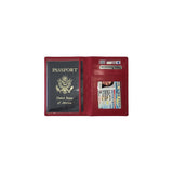 Porta Documentos y Tarjetas de piel para pasaporte rojo