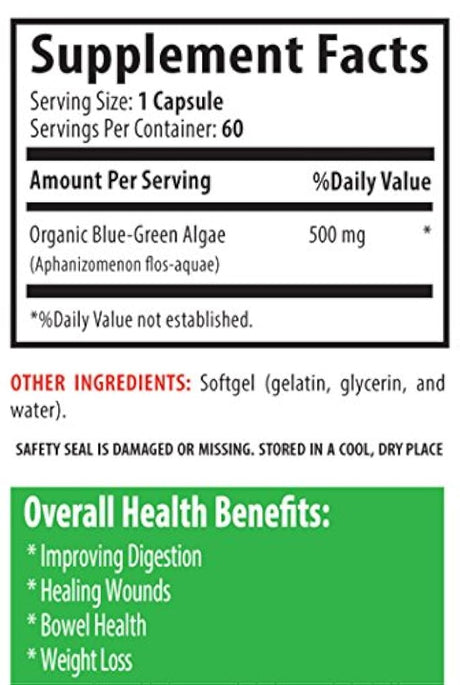 algas de 500 mg (6 botellas 360 ° Cápsulas)