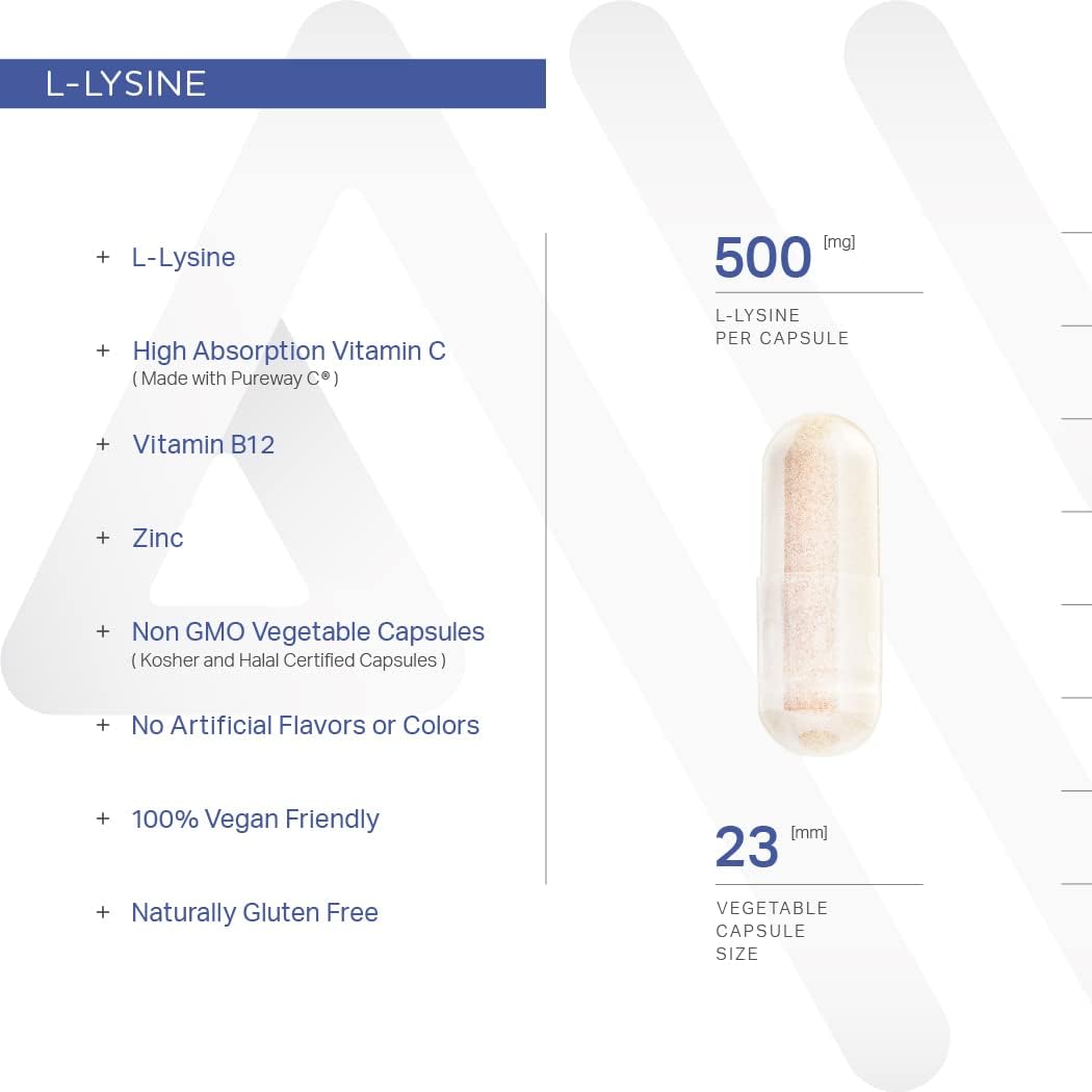 Suplemento de L-lisina con vitamina B12 + C + zinc 60 und