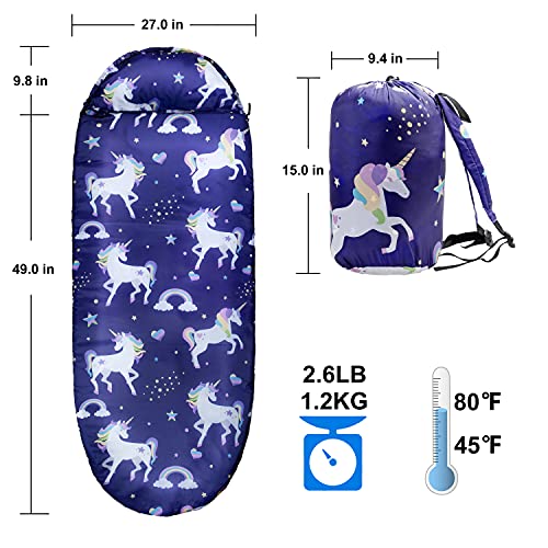 Sacos de dormir para niñas con bolsa de transporte