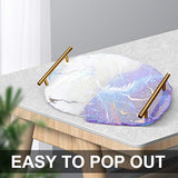 Silicone Resin Tray Molds, BENBO Irregular Oval Coasters Resin Art DIY Tray Mould with 2 Metal Gold Handles, Epoxy Resin Casting Molds for Making Faux Agate Tray Serving Board Fruit Tray Home Decor