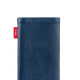 fitBAG Beat Blue - Funda personalizada para Samsung Galaxy S22 Ultra | Fabricada en Alemania | Funda de piel fina de napa con forro de microfibra para limpieza de pantallas