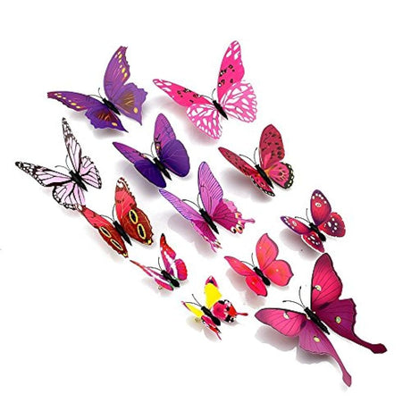 Adhesivos de mariposas en 3D para la pared
