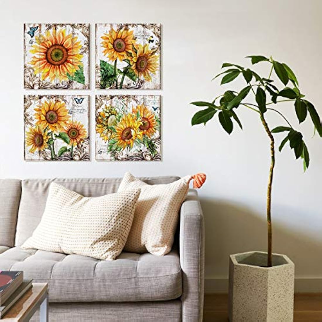Sunfrower Snow Mountain Silueta de Lienzo decorativo