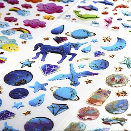 SAVITA 400 Epoxy Stickers para niños Niñas 3D Puffy Stickers