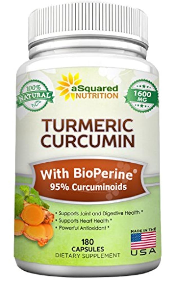 Curcumina de cúrcuma pura 1600mg con extracto de pimienta